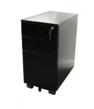 Go Steel Slimline Mobile Pedestal Black